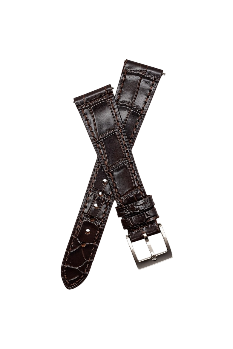 CROCODILE-PATTERN LEATHER STRAP